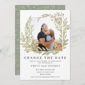 フォレストグリーン写真変更日付カード セーブザデート (正面/裏面)
