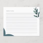 フォレストグリーン書道レシピブライダルシャワー (裏面)