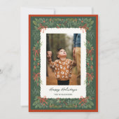 フォレストグリーン植物写真縁どホリデーカード シーズンカード (正面)