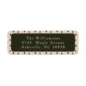 フォレストグリーン素朴クリスマスツリーズ差出人住所 ラベル (正面)