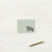 フォレストグリーン素朴ブラックベア ポストイット (デスク上)