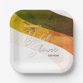 フォレストグリーン素朴金ゴールドクリームストリームカスタム ペーパープレート (正面)