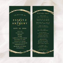 フォレストグリーン素朴金ゴールドサークルアンパサンド結婚ズ プログラム