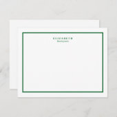 フォレストグリーン縁どモダンシンプル ノートカード (正面/裏面)