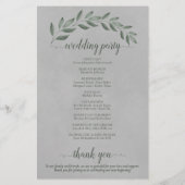 フォレストグリーン葉結婚式 プログラムオングレーバジェット (裏面)