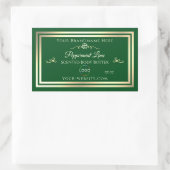 フォレストグリーン製品ラベル ゴールドフレーム ロゴ付き 長方形シール (バッグ)