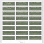 フォレストグリーン金ゴールドホリデーメーリング24住所 シール (シート)