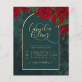 フォレストグリーン金ゴールドレッドローズウィンターウェディング (正面)