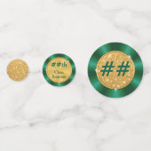 フォレストグリーン金ゴールド、クラス懇親会テーブルの装飾 コンフェッティ (裏面)