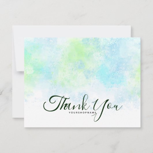 フォレストグリーン-ご注文のカードをありがとうございます サンキューカード (裏面)