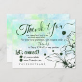 フォレストグリーン-ご注文のカードをありがとうございます サンキューカード (正面/裏面)