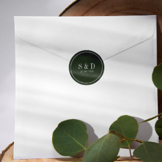 フォレストグリーン |の結婚モノグクラシックラム ラウンドシール