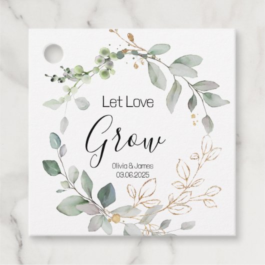 フォレストグリーン ウェディング  Let Love Grow プラント フェイバータグ (正面)