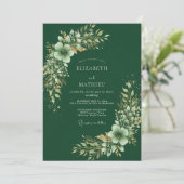 フォレストグリーン+シルバンの植物の結婚式 招待状 (スタンド正面)