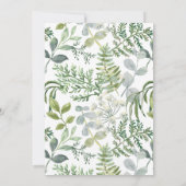 フォレストグリーン ニュートラル ベビーシャワー 招待状 (裏面)