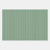 フォレストグリーン＆ホワイトのストライプ ラッピングペーパーシート (正面3)