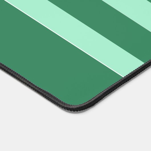 フォレストグリーン&ミントグリーンストライプパターン名 デスクマット (コーナー)