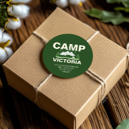 フォレストグリーン モダンキャンピング ブライズパーティー ラウンドシール