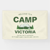 フォレストグリーン モダン キャンプ ブライズパーティー 横断幕 (横)