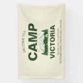 フォレストグリーン モダン キャンプ ブライズパーティー 横断幕 (縦)