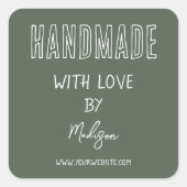 フォレストグリーン |ラブスクエアステッカーで手作り スクエアシール (正面)