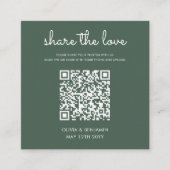 フォレストグリーン |共有ラブQRコード エンクロージャーカード (正面)