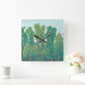 フォレストグリーンII スクエア壁時計 (ホーム)