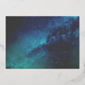 フォレストグローブフェアリーライトブルー&金ゴールド結婚ズ 箔招待状 (裏面)