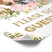 フォレストゲストブックサインウッドランドベビーシャワー ポスター (角)