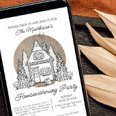 フォレストコテージ冬のドロップイン引っ越し祝いパーティーパーティー 招待状