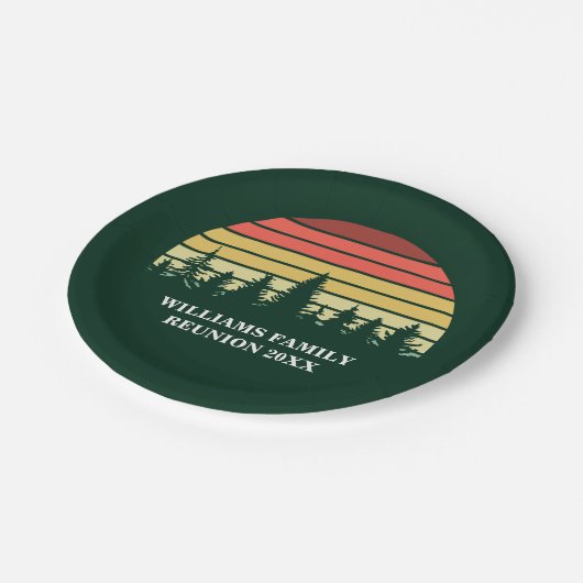 フォレストサンセットカスタム懇親会キャンピングトリップ ペーパープレート (アングル)