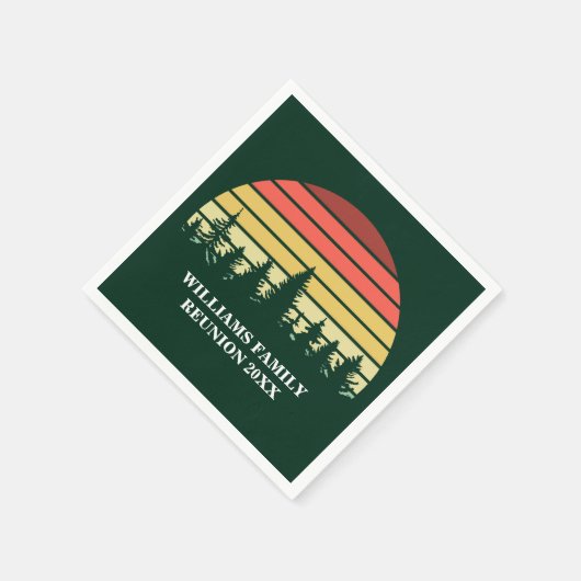 フォレストサンセットカスタム懇親会キャンピングパーティー スタンダードカクテルナプキン (角)