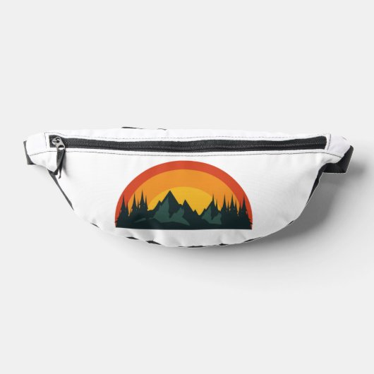 フォレストサンセットキャンピングトリップアウトドア冒険 ファニーパック (レイダウン)