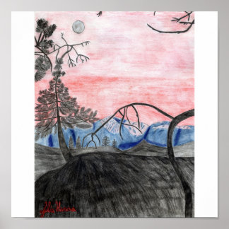 フォレストサンセットプリントバイジュリアハンナ ポスター