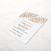フォレストシダアウトドア結婚ズバラ金ゴールド 箔招待状 (回転した状態)