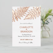 フォレストシダアウトドア結婚ズバラ金ゴールド 箔招待状 (立ち正面)