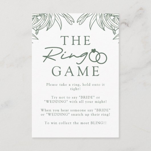 フォレストシンプルグリーン植物花嫁と言わない エンクロージャーカード (正面)