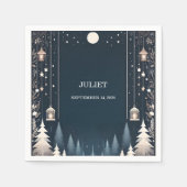 フォレストスターズ スノーブライト ウィンターブライダルシャワー スタンダードカクテルナプキン (正面)