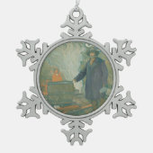 フォレストスティルムーンシナーズホワイト稲妻酒 スノーフレークピューターオーナメント (正面)