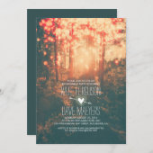 フォレストストリングライト素朴婚約パーティ 招待状 (正面/裏面)
