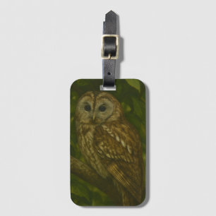 フォレストセンティネル – タウニーフクロウ野生動物アート ラゲッジタグ