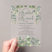 フォレストセージグリーンシードeucalyptusブライダルシャワー アクリル招待状 (インサイチュ (ポータブル))