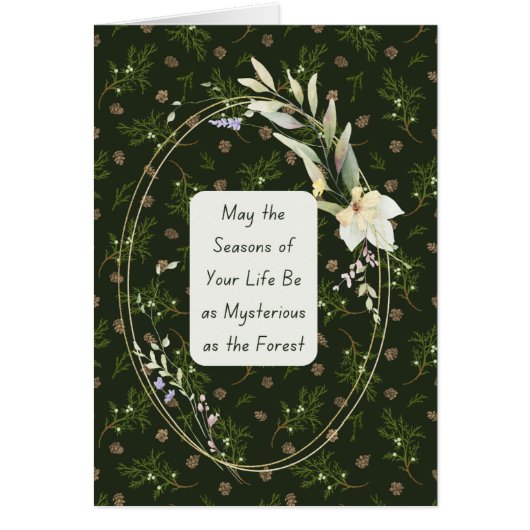 フォレストダークコテージコア誕生日カード (正面)