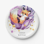 フォレストチルドレンキツネ誕生日 ペーパープレート (正面)