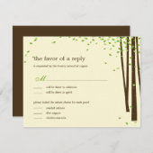 フォレストツリーのウェディング招待状 - 緑 出欠カード (正面/裏面)