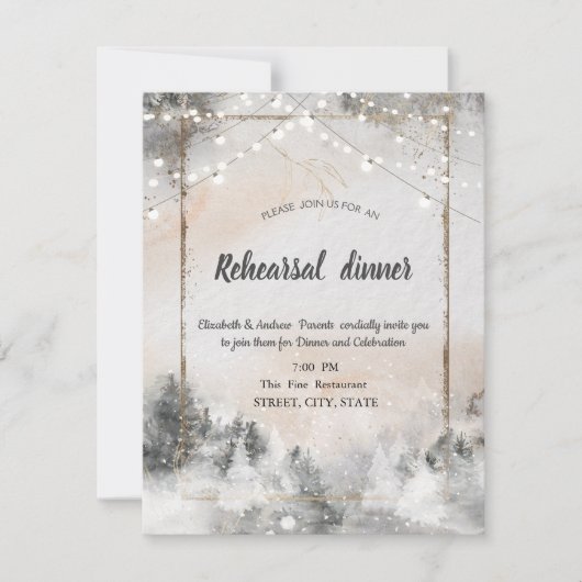 フォレストツリーウッドランドリハーサルディナー 招待状 (正面)