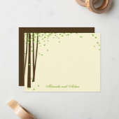 フォレストツリーサンキューカードカード-緑- ノートカード (正面/裏面インサイチュ)