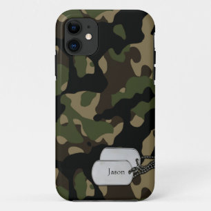 フォレストツリーズアンドブリージ軍隊カモフラージュ iPhone 11 ケース