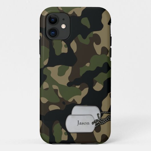 フォレストツリーズアンドブリージ軍隊カモフラージュ Case-Mate iPhoneケース (裏面)