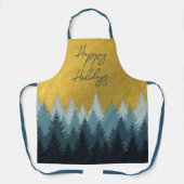 フォレストツリーズゴールデンランドスケープハッピーホリデー エプロン (正面)